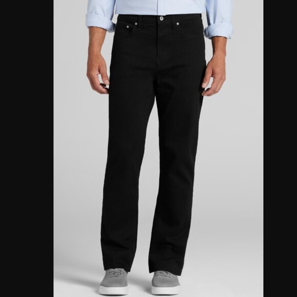 NEW 46x32 Black Jos. A. Bank Traditional Fit Comfort Stretch Denim Jeans - Picture 1 of 2